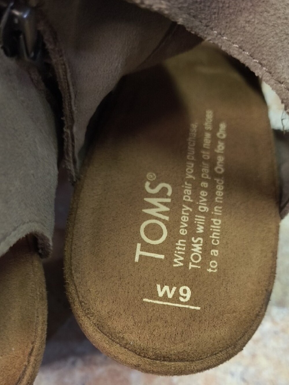 TOMS Women's Taupe Suede Wedge Sandals - Picture 7 of 8